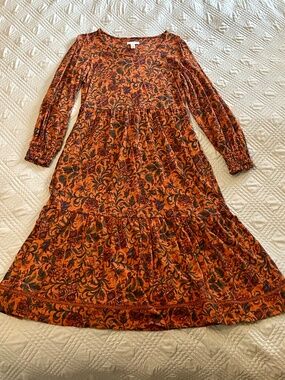 NWOT, CANYON RETREAT Women’s Orange Floral Dress, Size Small Petite